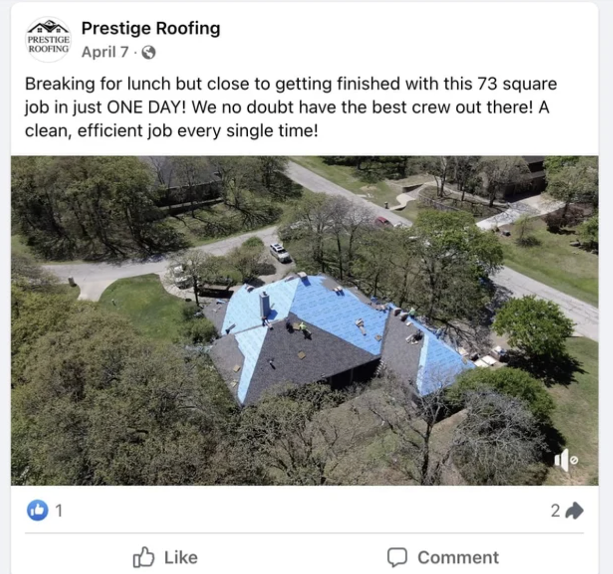 Inactive Facebook Page example