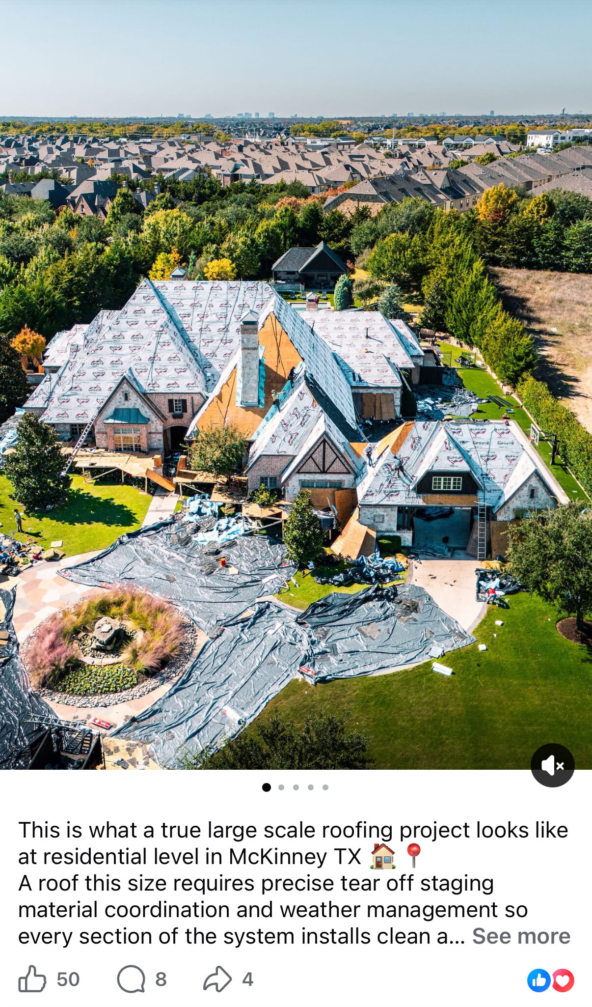 Roofing company content example