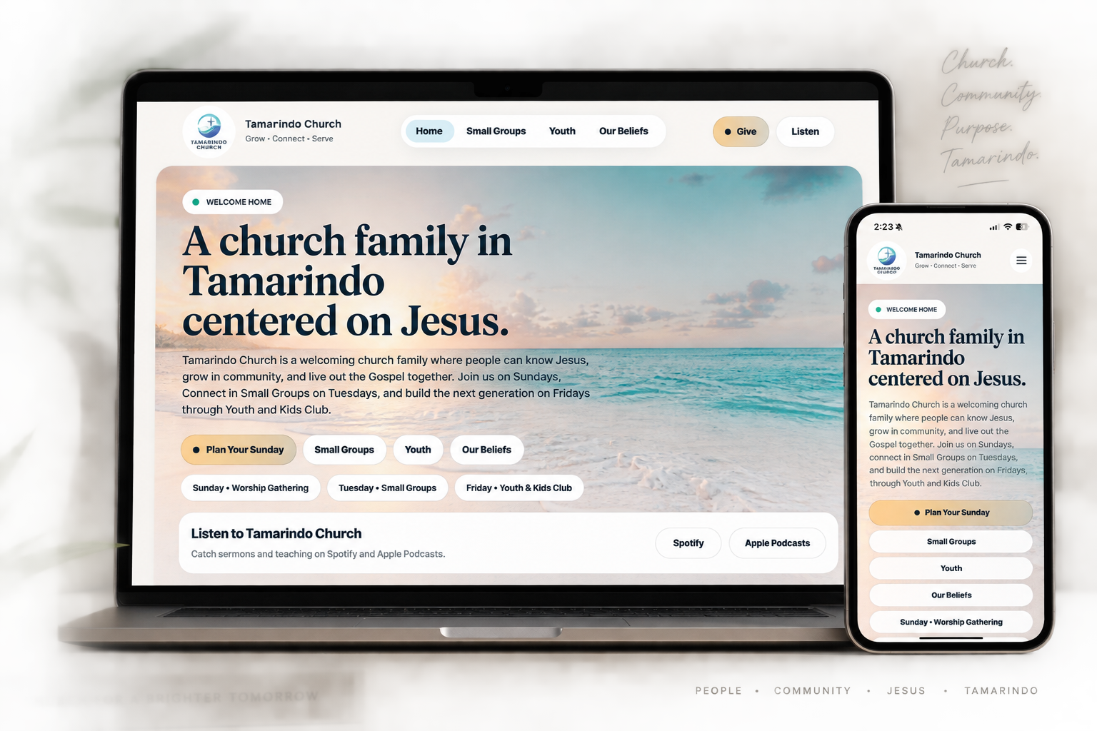 Tamarindo Church website presentation