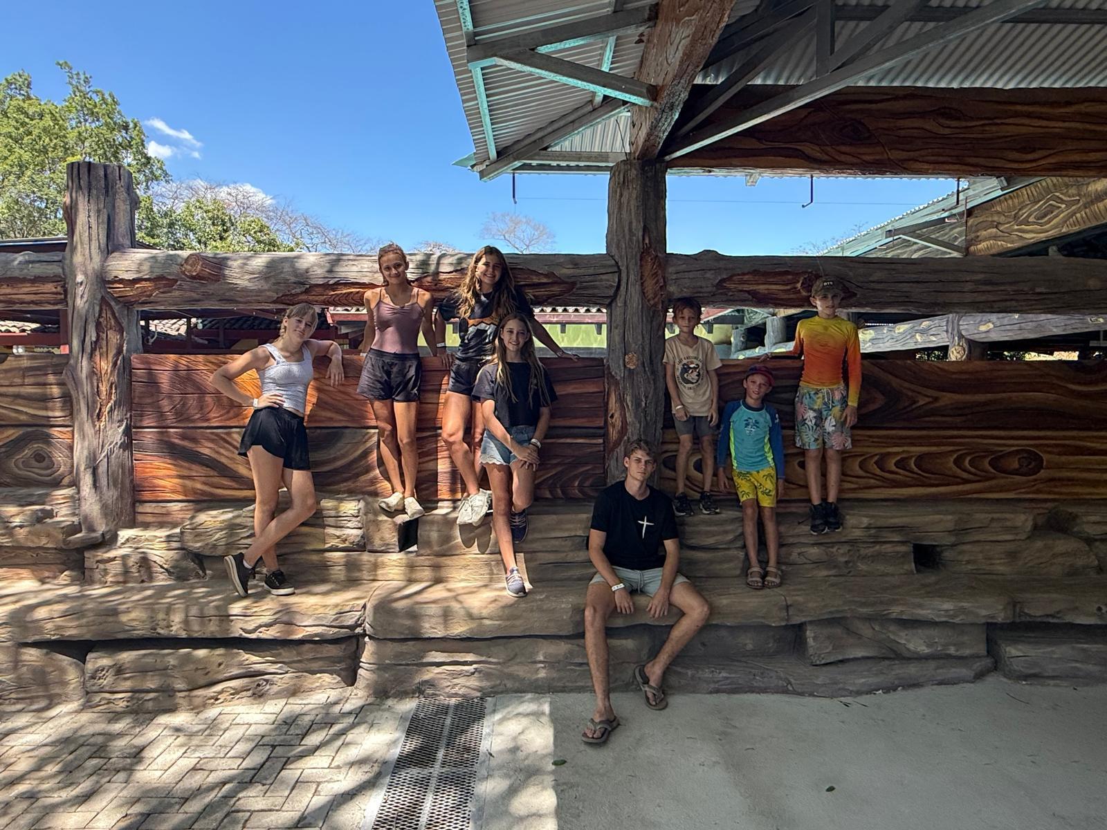 Youth gathered outdoors